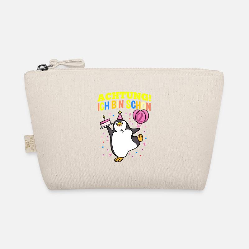 Achtung Ich Bin Schon 2 Geburtstag Pinguin Bio-Täschchen