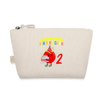 Achtung Ich Bin Schon 2 Geburtstag Tomate - Bio-Täschchen - Natur - Vorne
