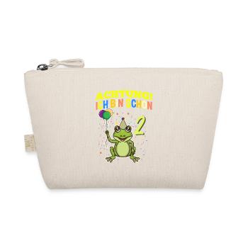 Achtung Ich Bin Schon 2 Tier Geburtstag Frosch - Bio-Täschchen - Natur - Vorne