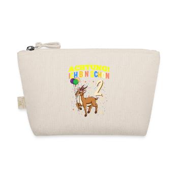 Achtung Ich Bin Schon 2 Geburtstag Gazelle - Bio-Täschchen - Natur - Vorne