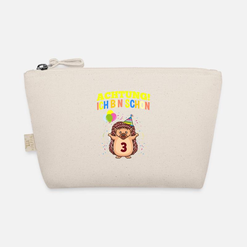 Achtung Ich Bin Schon 3 Geburtstag Igel Bio-Täschchen