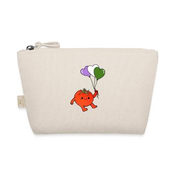 Tomato Heart Balloon Genderqueer Pride - Organic Pouch - nature - Front