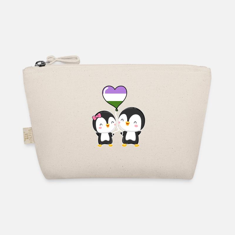 Genderqueer Pride Penguin Pair Organic Pouch