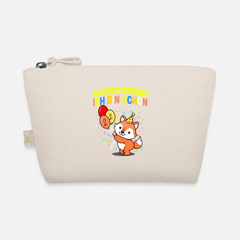 Achtung Ich Bin Schon 2 Tier Geburtstag Fuchs Bio-Täschchen