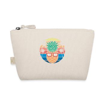 Ananas Und Kiefer Retro-design Für Strand - Bio-Täschchen - Natur - Vorne
