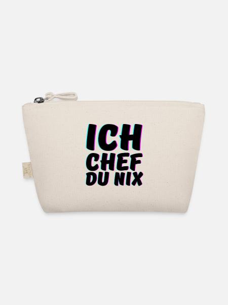 Ich Chef du Nix Spruch Big Boss - Bio-Täschchen - Natur - Vorne