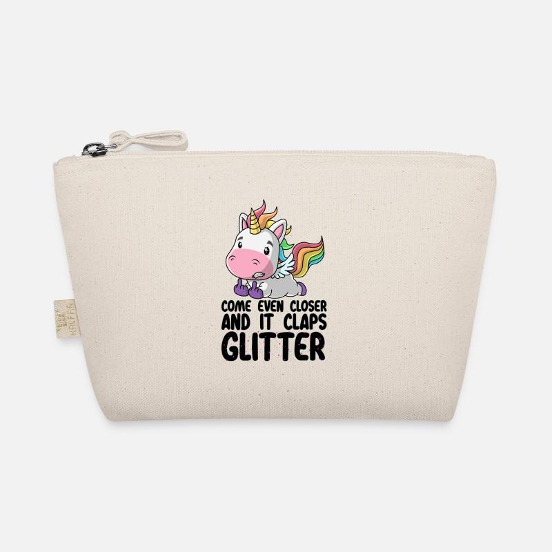 Noch näher es klatscht Glitzer Einhorn Geschenk Bio-Täschchen