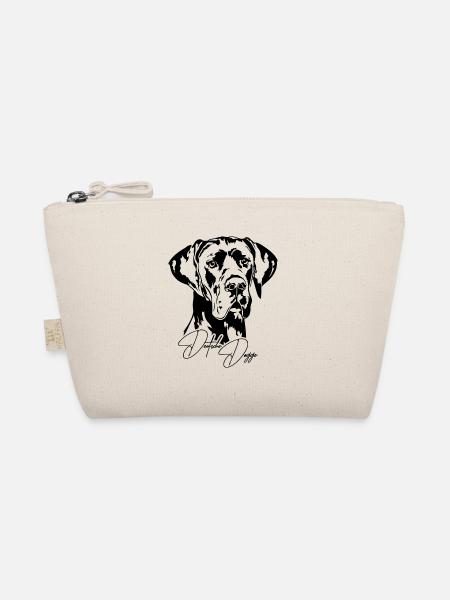 Deutsche Dogge Portrait Hundeportrait Wilsigns - Bio-Täschchen - Natur