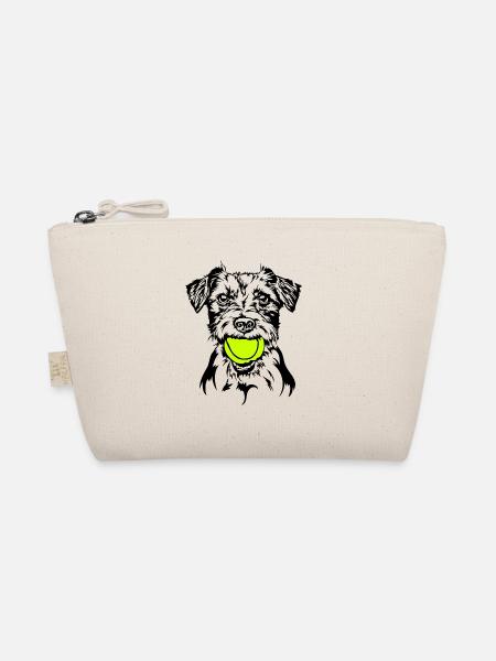Jack Russell Terrier Ball Ball Junkie Dog Wilsigns - Organic Pouch - nature - Front