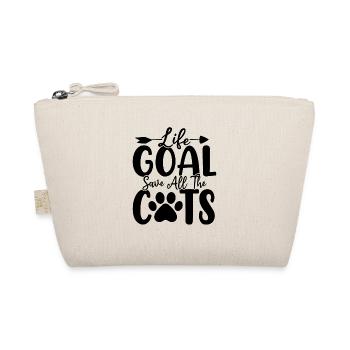 Life Goal Save All The Cats Animal Activist Meow - Organic Pouch - nature - Front
