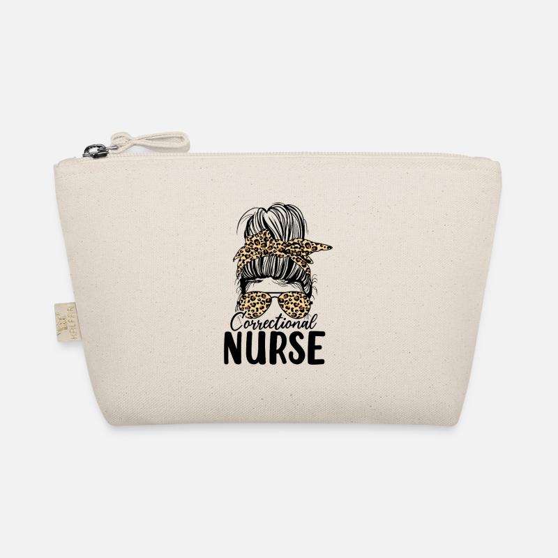 Correctional Nurse Messy Bun Leopard Jail Nurse Organic Pouch