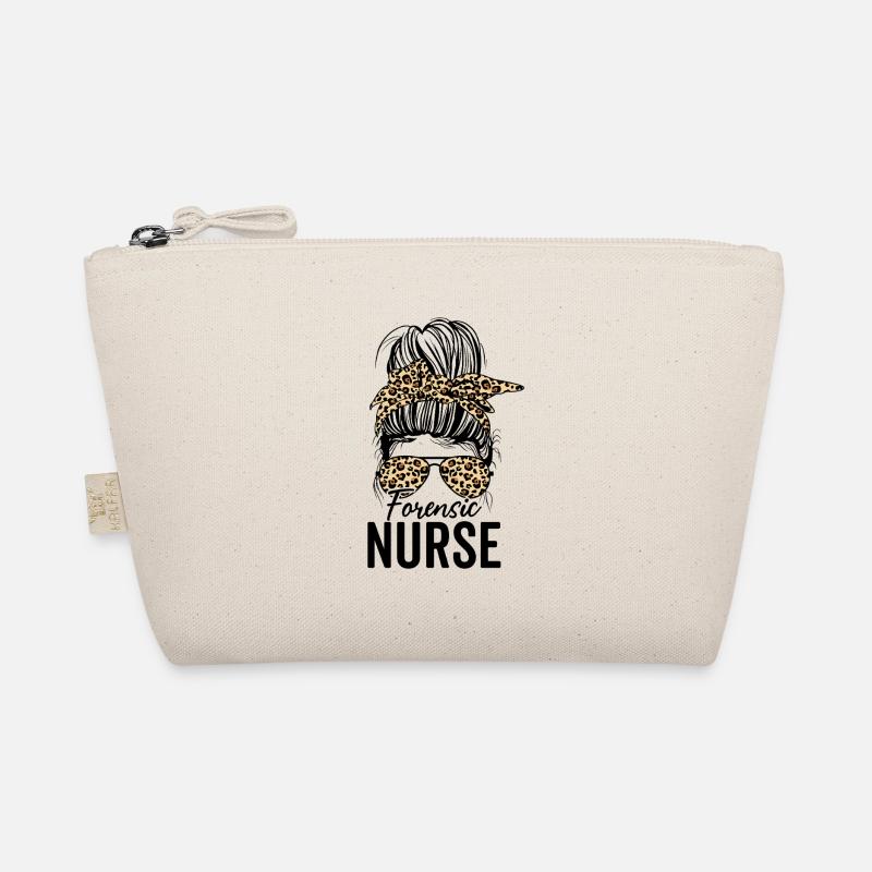 Forensic Nurse Practitioner Messy Bun Leopard Organic Pouch