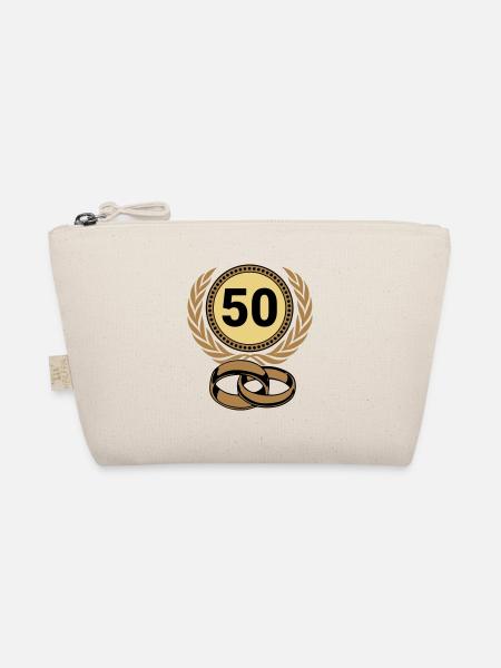 Goldene Hochzeit , 50 Jahre (25) - Bio-Täschchen - Natur - Vorne