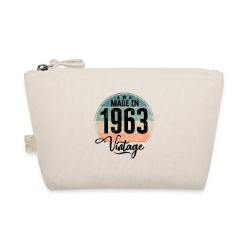 Vintage Made in 1963 Year of birth 1963 Birthday - Organic Pouch - nature - Front