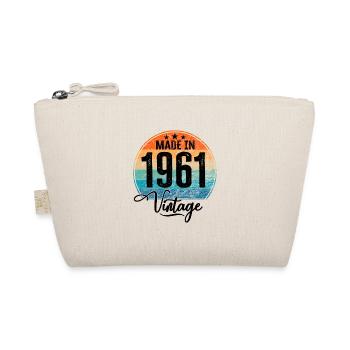 Vintage Made in 1961 Year of birth 1961 Birthday - Organic Pouch - nature - Front