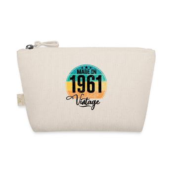 Vintage Made in 1961 Year of birth 1961 Birthday - Organic Pouch - nature - Front