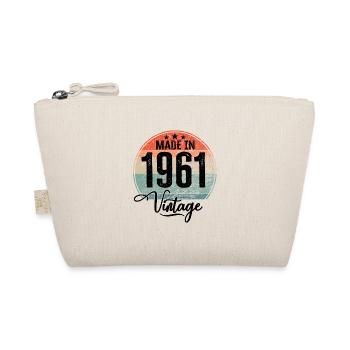 Vintage Made in 1961 Year of birth 1961 Birthday - Organic Pouch - nature - Front