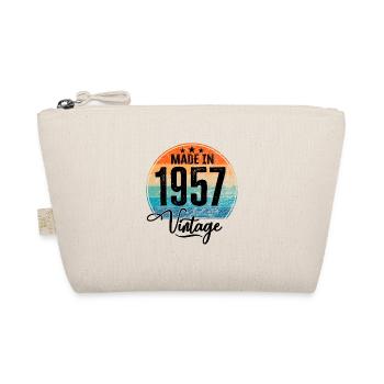 Vintage Made in 1957 Year of birth 1957 Birthday - Organic Pouch - nature - Front
