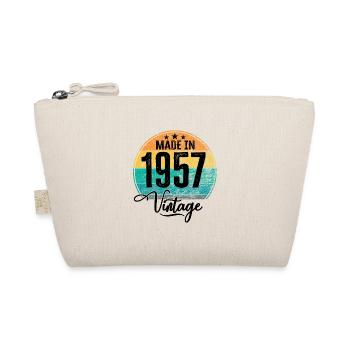 Vintage Made in 1957 Year of birth 1957 Birthday - Organic Pouch - nature - Front
