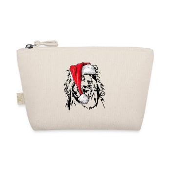 Santa Longhair Collie Christmas Dogs Wilsigns - Organic Pouch - nature - Front