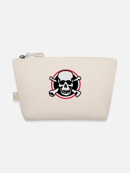skull_circle_072011_a_3c - Organic Pouch - nature - Front