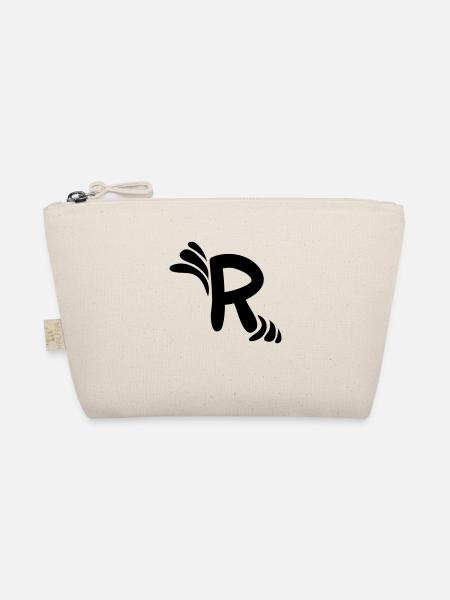 Letter R & Pattern - Organic Pouch - nature - Front