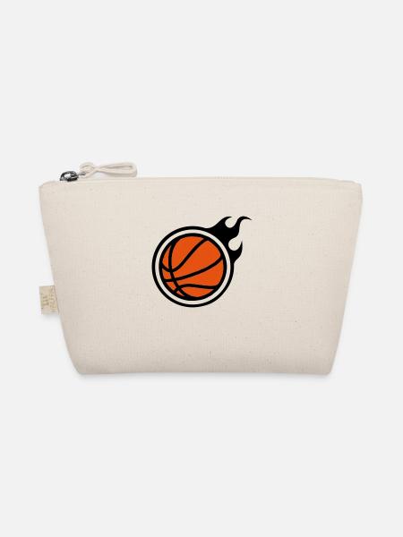 basketball with flames - Organic Pouch - nature
