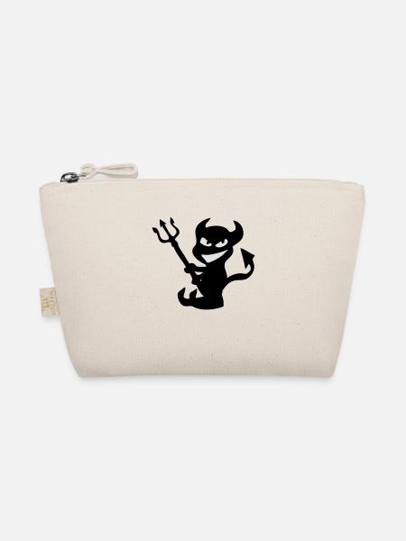 Smile evil with trident - Organic Pouch - nature - Front
