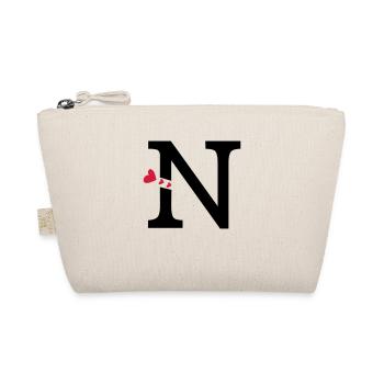 Großbuchstabe N mit Herzen - Bio-Täschchen - Natur - Vorne