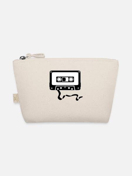 Tape Cassette Radio Music Sound Gift Retro - Organic Pouch - nature - Front