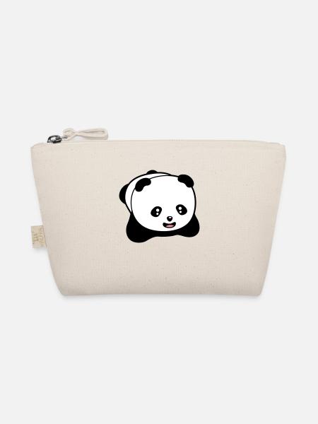 Lachender kawaii panda - Bio-Täschchen - Natur - Vorne
