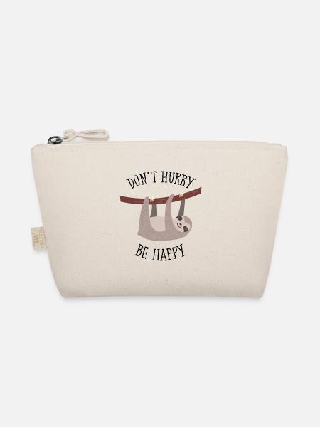 Don't Hurry Be Happy - Faultier Chill Spruch - Bio-Täschchen - Natur