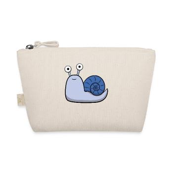 Cute snail with house in blue - Organic Pouch - nature - Front