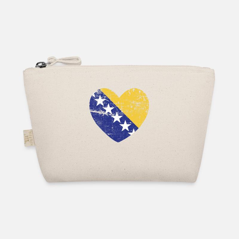 Bosnien Herz Bosnier Bosnisch Balkan Geschenkidee - Bio-Täschchen - Natur