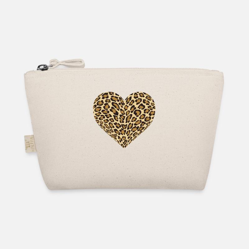 Leopard Heart - Bio-Täschchen - Natur