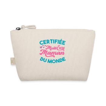 Certifiée meilleure maman du monde cadeau humour - Trousse biologique - nature - Devant