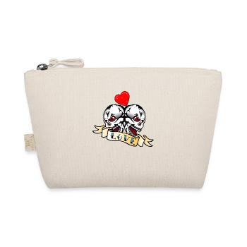 head of death love banner heart skull skull - Organic Pouch - nature - Front