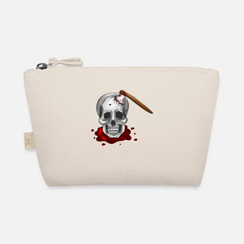 Totenkopf mit Axt Bio-Täschchen