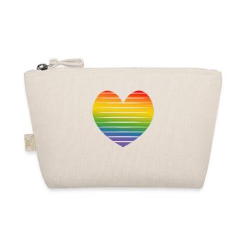 rainbow heart cut out LGBT lgbtqi queer - Organic Pouch - nature - Front