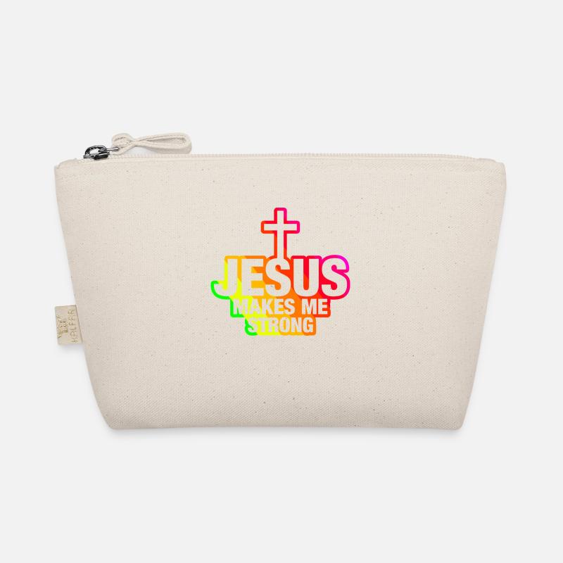 Jesus makes me strong -multicoloured- Bio-Täschchen