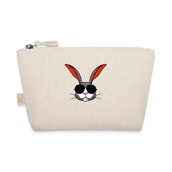 Hase mit Sonnenbrille Hasenkopf Geschenkidee - Bio-Täschchen - Natur - Vorne