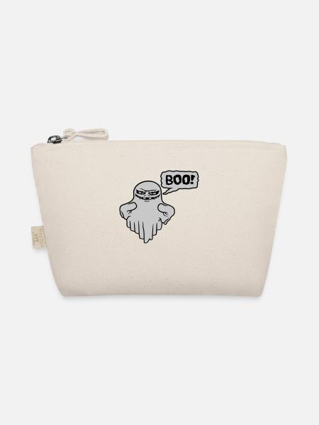 Boo Speech Bubble Evil Spirit - Organic Pouch - nature - Front