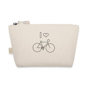 I love cycling - design with bike and font - Organic Pouch - nature - Front