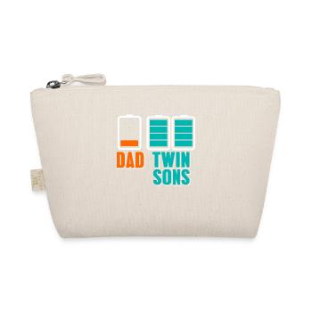 Funny Energy Of A Dad & Twin Sons Awesome Present - Organic Pouch - nature - Front