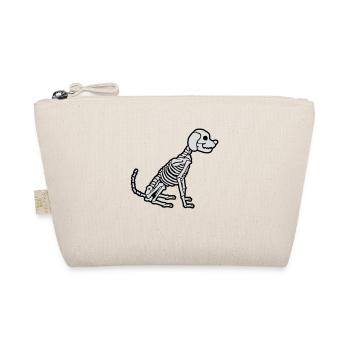 Halloween Skeleton Dog Design - Organic Pouch - nature - Front