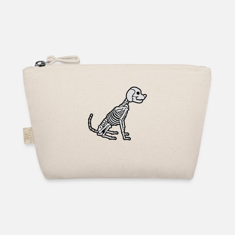 Halloween Skelett Hund Design - Bio-Täschchen - Natur