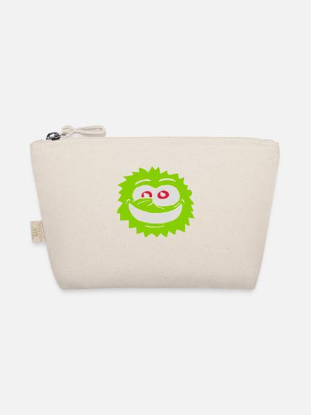 Hairy monster crazy face - Organic Pouch - nature - Front