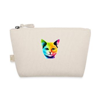 Rainbow Cat Face - Organic Pouch - nature - Front