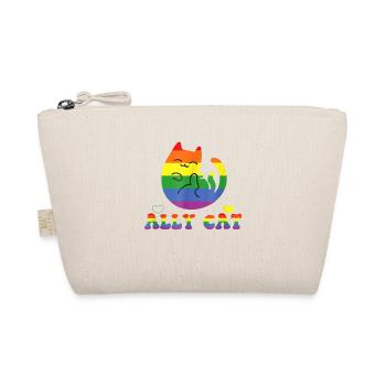 Allycat LGBT Pride Month Cat With Ally Pride Flag - Organic Pouch - nature - Front