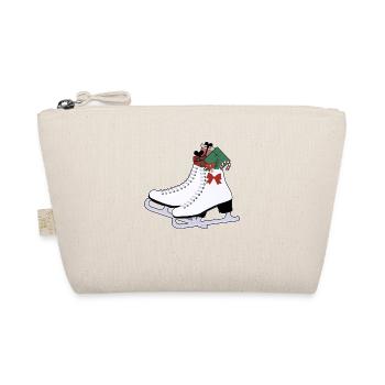 Schlittschuhe Weihnachten - Bio-Täschchen - Natur - Vorne